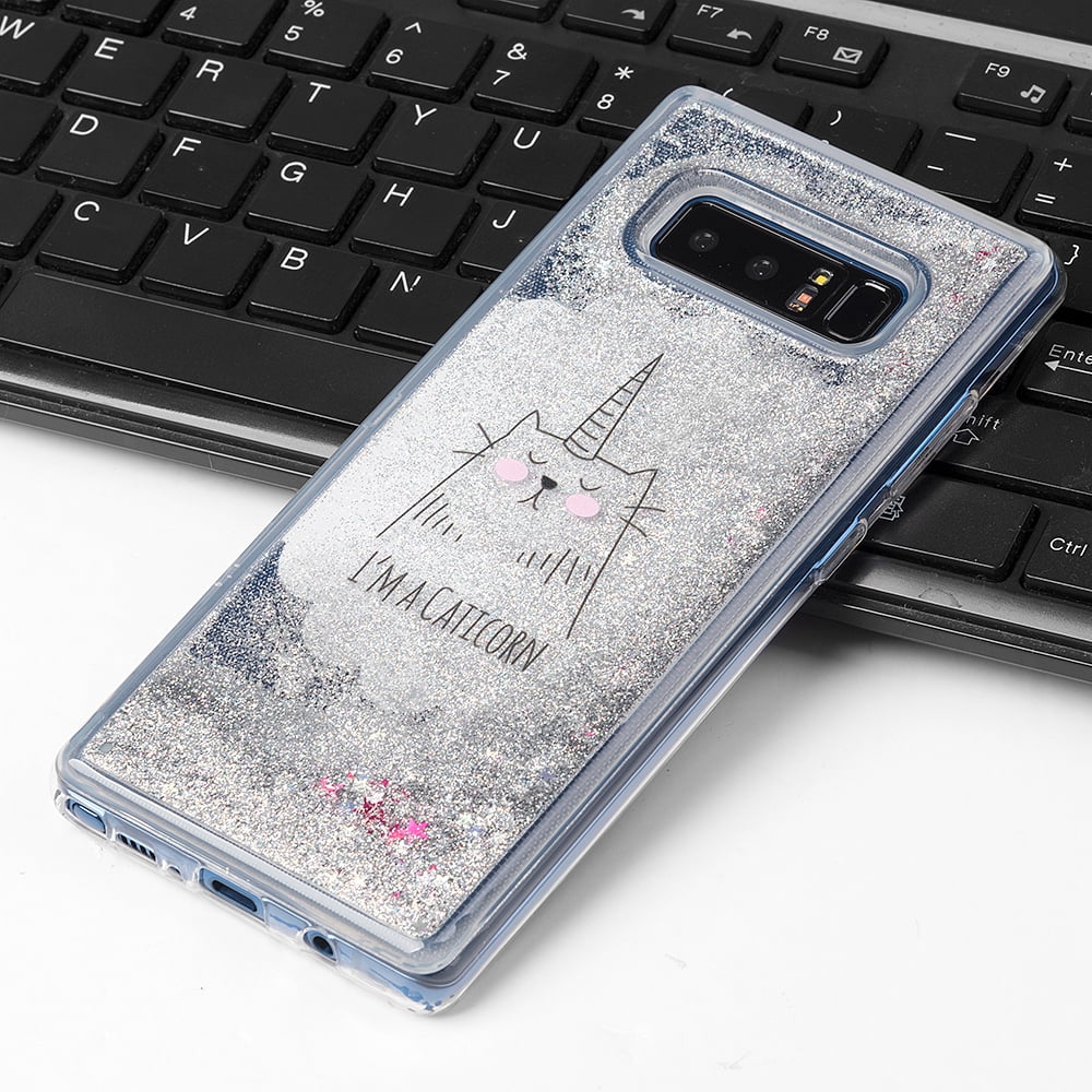 SUMACLIFE Sparkling Waterfall "I'm a Caticorn" Protective Phone Case for Samsung Galaxy Note 8 (Exact Perfect Fit)