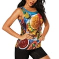 thumbnail image 2 of KLL Vibrant Picnic Food Spread Print Womens Tank Top Sleeveless Workout Tops Athletic Running Shirts Yoga Gym Clothes-Large, 2 of 7