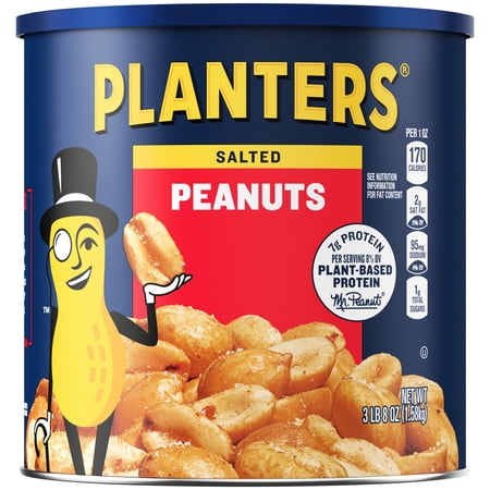 Planters Salted Peanuts, 3.5 lb (56oz) Canister