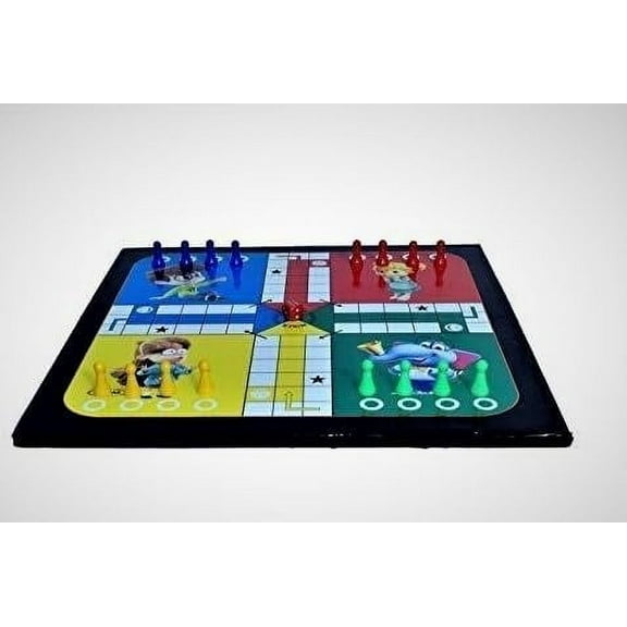 Wooden Ludo Board Snakes & Ladders Board Combo With Ludo Coins Set Party & Fun Games Board Game