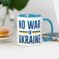 thumbnail image 3 of CafePress - No War In Ukraine - 11 oz Ceramic Mug - Novelty Coffee Tea Cup, 3 of 4