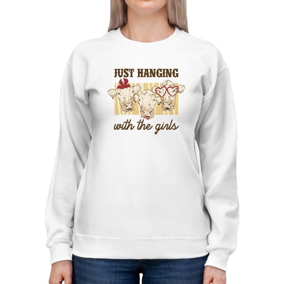 Hanging With The Girls Sweatshirt Women -Smartprints Designs, Female x-Large
