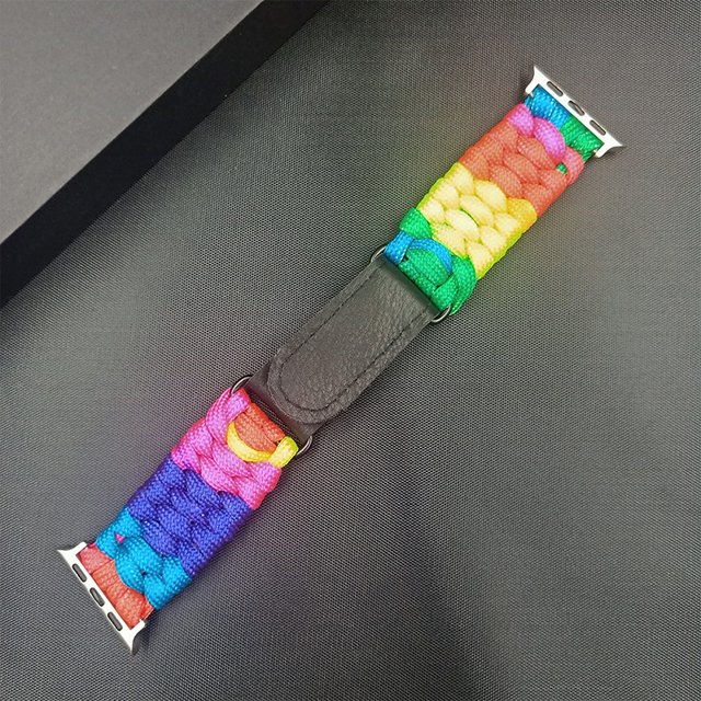 Adecuado para correa de Apple Watch Correa de reloj deportiva de nailon tejida con cuerda tipo paraguas para Apple Watch de 38/42/40/44 mm