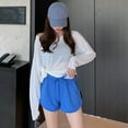 thumbnail image 5 of Korean Summer New Women Shorts Solid Color Wide Leg Loose Casual High Waist Shorts With Pockets, 5 of 5