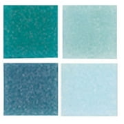 Mosaic Mercantile Authentic Glass Mosaic Tiles, 3/8 Inch, Blue Colors, 1 Pound Bag
