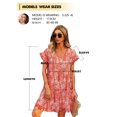 thumbnail image 2 of ZXZY Women Floral Printed Ruffled Sleeves V Neck Babydoll Mini Dress, 2 of 8