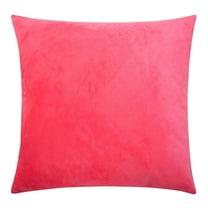 Flxxie Ultra Fluffy Soft Velvet Decorative Solid Color Throw Pillow Simple Euro Covers Cushion Case 1 Piece, 26" x 26", Hot Pink