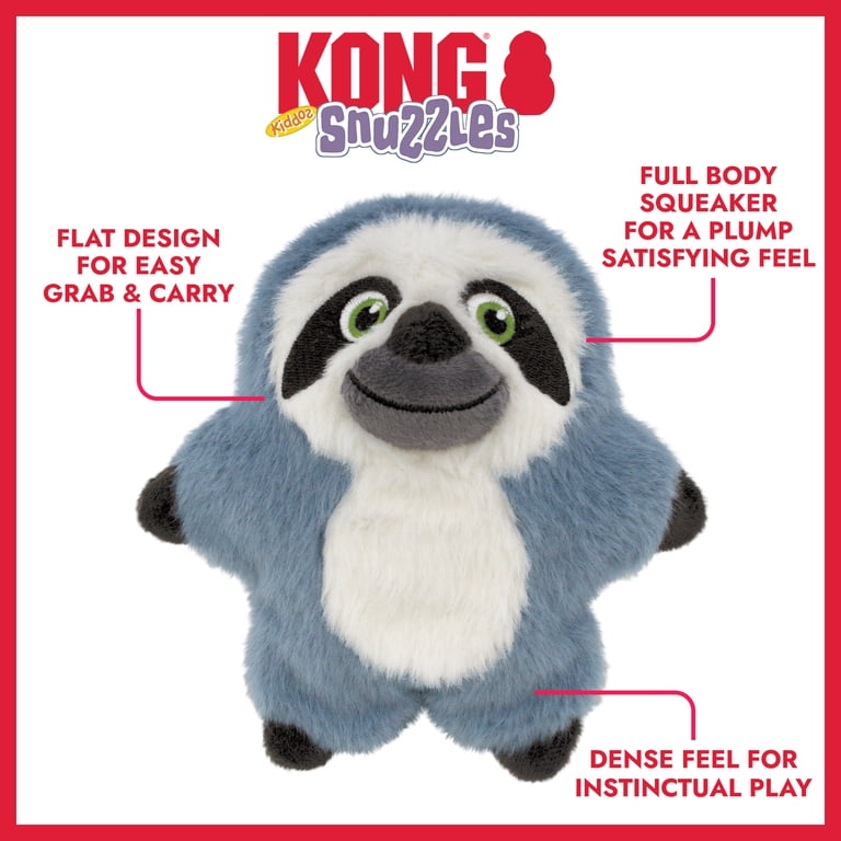 KONG Snuzzles Kiddos Plush Squeaker Dog Toy, Sloth photo 2
