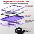 thumbnail image 6 of ELEHOLD Case for Samsung Galaxy Tab A8 10.5 (2022), Shockproof Case with 360°Rotating Adjustable Shoulder Hand Strap & Stand,Purple, 6 of 8
