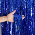 thumbnail image 2 of Foil Curtains Shimmer Curtain for Birthday Wedding Party 3.3X8.2 Ft Blue, Metallic Fringe Photo Backdrop for Ocean Theme, Reusable Rain Curtain for teen Shower Stage Ceiling Decor, , 1Pc Rain Curtain, 2 of 7