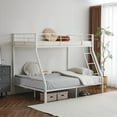 thumbnail image 4 of Zimtown Twin Over Full Bunk Bed, Heavy-duty Metal Bunk Beds, Dorm Room Bed Frame, Space-saving Twin Bed Frame, No Spring Box Need, White, 4 of 13
