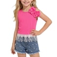 thumbnail image 2 of Amidoa Girls 2 Piece Outfits Summer Clothes Solid Color Tank Top Cute Sleeveless T-Shirt and Casual Shorts Kids Clothing Sets Hot Pink Size 4T, 2 of 9