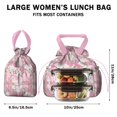 thumbnail image 5 of Pioneer Flower Drawstring Lunch Bag Women - Drawstring Lunch Bag Insulated for Work Office - Stain-Resistant Large Lunchbags for Women with Multi-Pockets, 5 of 6