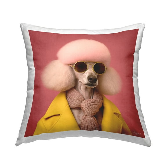 Stupell Industries Stylish Glam Poodle Decorative Printed Throw Pillow, 18 x 18