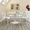 thumbnail image 4 of Side Dining Chair, Set of 4, White, Plastic, Kitchen Cafe Bistro Hospitality Restaurant, Modern Contemporary HB32962, 4 of 4