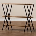 thumbnail image 6 of Baxton Studio Walnut Brown Finished Wood and Black Finished Metal Console Table, 6 of 10