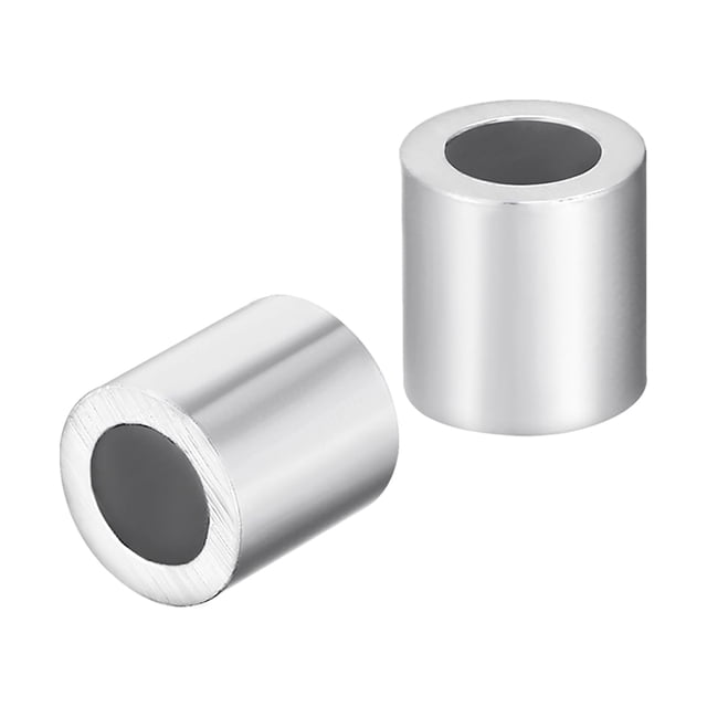 Unique Bargains M3 Aluminum Sleeve Crimp 3mm(1/8 In) Steel Wire Rope Button Stop 100 Pcs