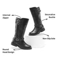 thumbnail image 2 of BURUDANI Girls Kids Winter Cute Knee High Fashion Side Zipper Riding Boots, 2 of 6