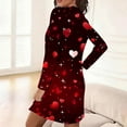 thumbnail image 6 of Censtreet Nightgowns for Women Long Sleeve Night Gown Soft Sleep Shirts Women's Sleepwear Heart Print Sleep Dress, 6 of 6