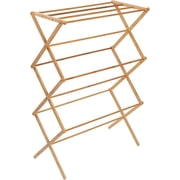 Collapsible Bamboo Drying Rack – Sturdy & Foldable Laundry Drying Rack, Space-Saving & Portable Clothes Rack for Air-Drying Clothes, Towels, Blankets & Delicates, Indoor & Outdoor Use.