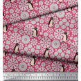 thumbnail image 2 of Soimoi Coton Jersey Tissu Imprimé Floral & Pingouin Océan 1 Yard 58 Inch Wide, 2 of 3