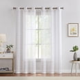 thumbnail image 1 of Fragrantex Semi Sheer Off White Curtain Striped Curtains 108 inch Length for Living Room Extra Long Farmhouse Window Drape Grommet Top,Off-White 40"Wx108"L,2 Piece, 1 of 6