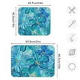 thumbnail image 3 of Turquoise and Blue Flowers Dish Drying Mat for Kitchen Counter 16x18 In Absorbent Microfiber Reversible Mats Dish Drainer Protector Rack Pad for Coffee Bar Table, 3 of 7