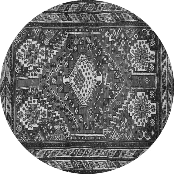 Ahgly Company Indoor Round Persian Gray Traditional Area Rugs, 4' Round