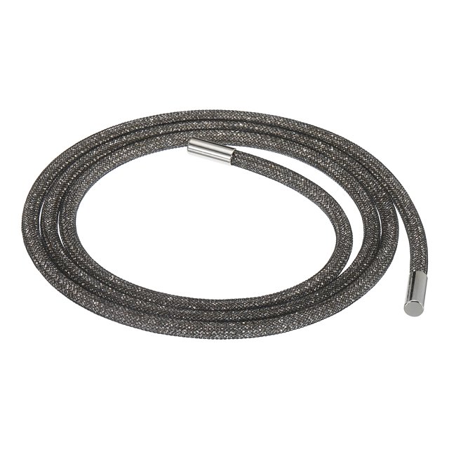 Unique Bargains 1.5 Yard 6 mm Rhinestone Tube Rope Diamond String for Trouser Drawstring Sweaters Black Mesh White Diamond