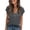 Gray, variant on Ziynglg Shirts for Women V Neck Short Sleeve Tops Lightweight Button Work Casual Tops Solid Color Loose Tunic Tops