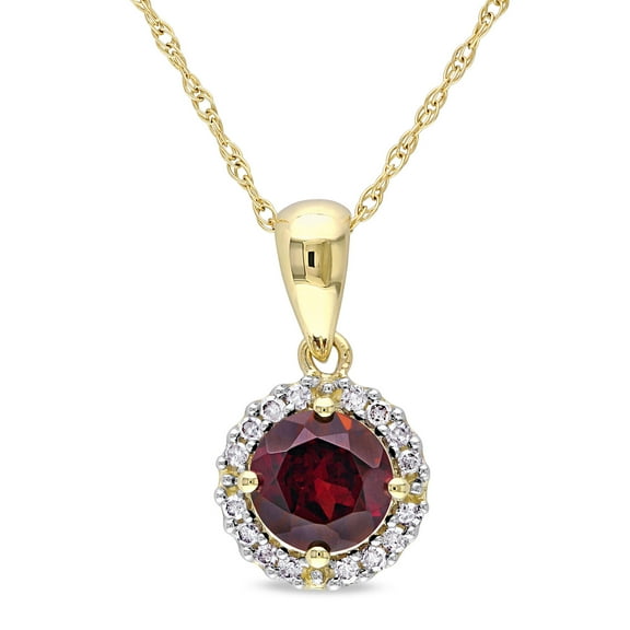 Everly Women's Garnet 10k Yellow Gold Necklace