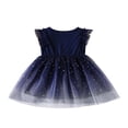 thumbnail image 2 of Filles Tout-Petits Été Sans Manches O Cou Étoile Lune Impression Tulle Robe, 2 of 9