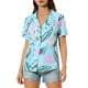 thumbnail image 1 of CAMISAS DE MUJER INSPIRADAS CHIC Hawaianas de Manga Corta Tropical Floral con Botones S Azul Rosa, 1 of 8