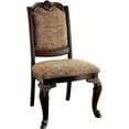 thumbnail image 2 of Classic Antique Brown Traditional Dining Room Furniture Set of 2 Side Chairs Upholstered Fabric Padded Seat Chair Kitchen, 2 of 5