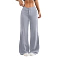 thumbnail image 3 of Women's Low Rise Wide Leg Trousers Solid Color Baggy Dress Pants Dressy Low Waisted Business Casual Work Loose Plain Going Out Pants Trendy Womens Pants 2026 Gray S, 3 of 7
