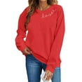 thumbnail image 3 of Itsame Long Sleeve T-Shirts Women's Valentine's Sweatshirt Loose Crew Neck Tops Red Size XL, 3 of 9