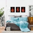 thumbnail image 4 of 3 Piece Music Canvas Wall Art Musical Notes Guitar on Fire Poster and Prints Black Background Music Picture Painting Art Wall Decor Stretched Ready to Hang 12x16inchx3pcs, 4 of 5