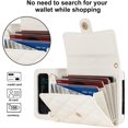 thumbnail image 2 of for Samsung Galaxy Z Flip 3 Case, Wallet Phone Case Cute Leather Case with Card Holder Crossbody Cover for Women Girls Strap Wristlet RFID Blocking Shockproof Protective Cover, White, 2 of 14