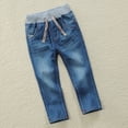 thumbnail image 2 of Boy Jeans Size 7 Boys Jeans Baggy Classic Straight Leg Drawstring Elastic Waist Loose Denim Pants with Pockets 2-12 Years, 2 of 9