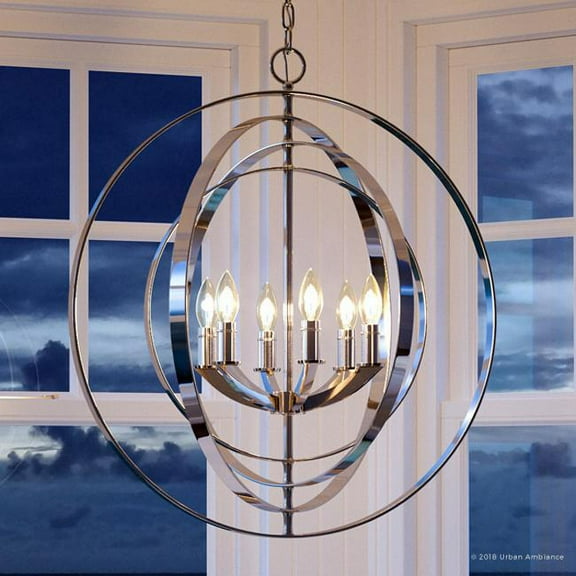 Urban Ambiance Luxury Coastal Hall & Foyer, Size: 30"H x 27-3/4"W, with Luxe Style Elements, Polished Nickel Finish, UHP2328