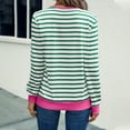 thumbnail image 5 of Horkkom Striped Long Sleeve Shirt Women, V Neck Tops, Spring Casual Loose Tops L, 5 of 7