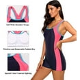 thumbnail image 6 of Charmo One Piece Tummy Control Swimsuits Womens Boyleg Sports Swimwear Racerback Bathing Suits for Women, 6 of 8