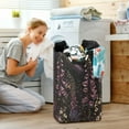 thumbnail image 5 of Yayeee Freestanding Laundry Hamper with Handle Collapsible Large Storage Basket for Clothes, Dark Gothic Floral, 5 of 7