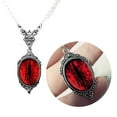 thumbnail image 2 of Red Cat Eye Necklace Charm Dragon Eyes Photo Glass Cabochon Pendant Handmade Choker Chain Necklaces Women Men Jewelry, 2 of 8