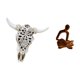 thumbnail image 5 of Escultura de pared de calavera,Estatua de resina con cabeza de vaca para decoración de pared y hogar,Adornos de diseño de patrón de decoración de pared de cabeza de vaca,Figura de pensador, 5 of 8