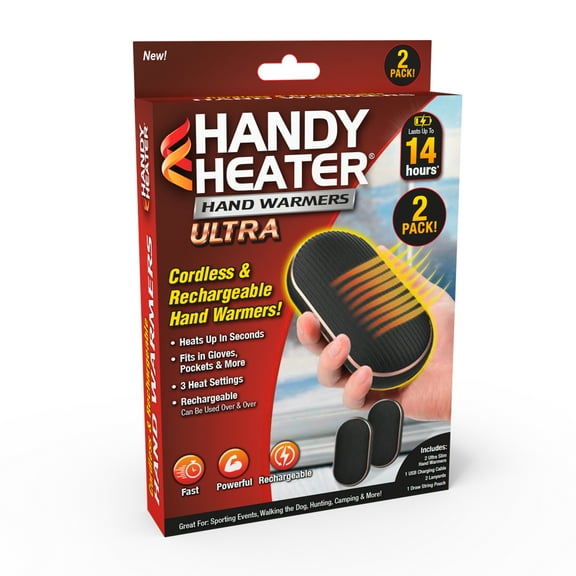 Handy Heater Hand Warmers Ultra, Rechargeable Hand Warmer, Portable Winter Essentials, 2 Pack