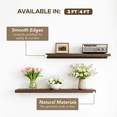thumbnail image 3 of Kawind Home Solid Wood Floating Shelves Set of 2, 3 Ft Wall Mounted Shelves, Dark Walnut, Rustic Farmhouse Decor, 3 of 7