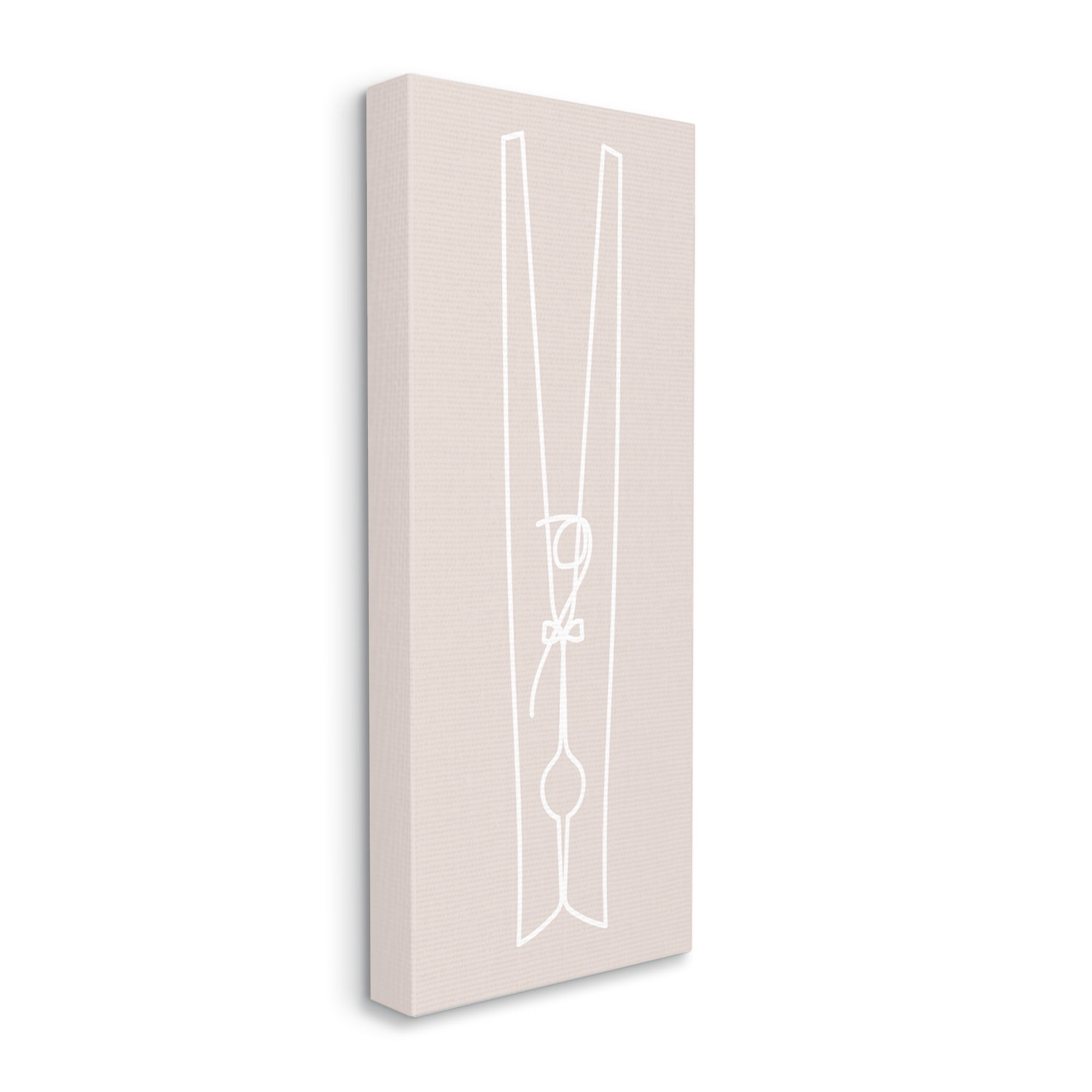 Stupell Industries Minimal Clothespin Doodle Abstract Painting Gallery Wrapped Canvas Art Print Wall Art, 10 x 24