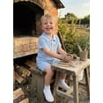 thumbnail image 6 of BemeyourBBs Toddler Baby Boy Summer Clothes 2 Pieces Outfits Textured Short Sleeve Button Down UP Collar Shirts Pockets Shorts Set, 6 of 8