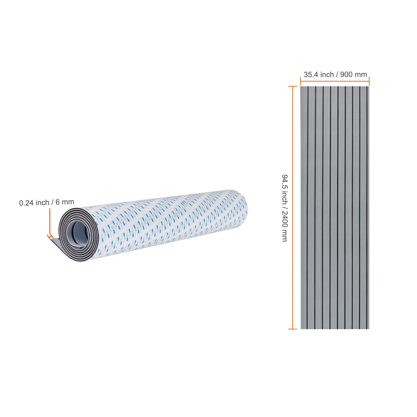 VEVOR Boat Flooring, EVA Foam Boat Decking 94.5" x 35.4", Non-Slip Self-Adhesive Flooring, 23.2 sq.ft Marine Carpet for Boats, Yacht, Pontoon, Kayak Decking